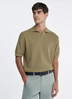 Поло текстурной вязки, Желтый