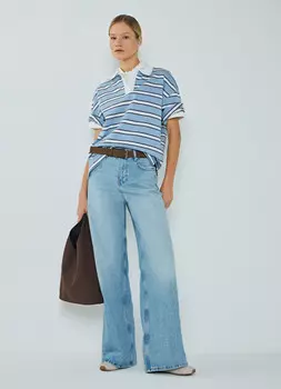 Поло в полоску, Голубой