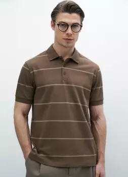 Поло в полоску, Серый