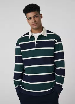 Поло в стиле регби, Синий