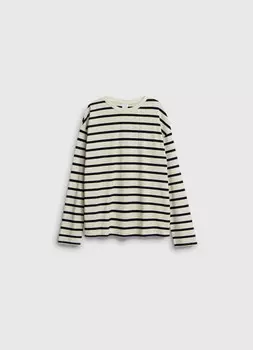 Полосатый лонгслив для девочек, Черный