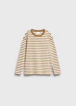 Полосатый лонгслив для мальчиков, Бежевый