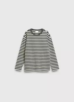 Полосатый лонгслив для мальчиков, Зеленый
