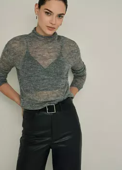 Полупрозрачный джемпер с шерстью, Серый