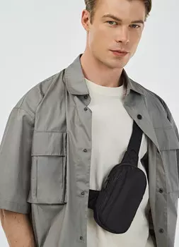 Поясная сумка из сатина, Черный