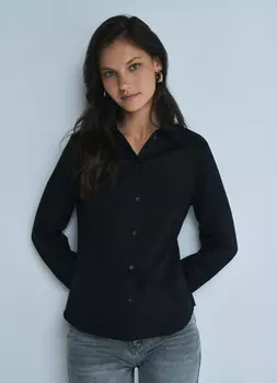 Приталенная рубашка, Черный