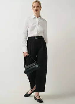 Приталенная рубашка из хлопка с эластаном, Белый