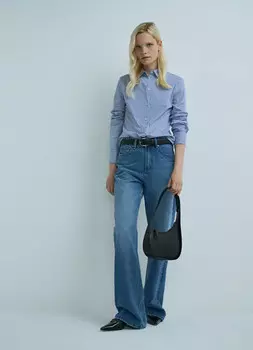 Приталенная рубашка, Синий