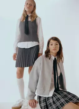 Приталенный жилет для девочек, Серый