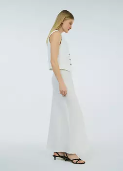 Прямая макси-юбка с эластичным поясом, Белый