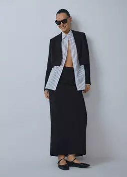 Прямая юбка макси, Черный