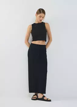 Прямая юбка макси, Черный