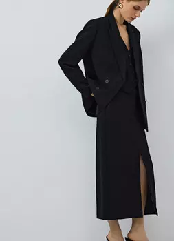 Прямая юбка макси, Черный