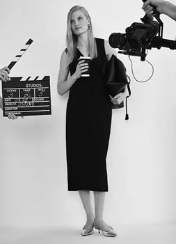 Прямая юбка миди, Черный