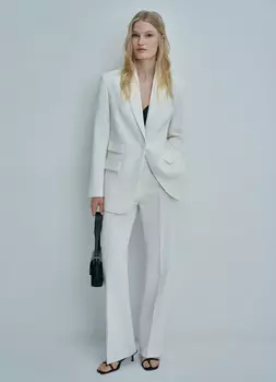 Костюмные брюки со стрелками, Белый