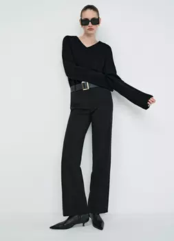 Прямые брюки из поливискозы, Черный