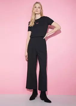 Прямые брюки из поливискозы, Черный