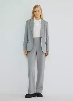 Прямые брюки из трикотажа, Серый