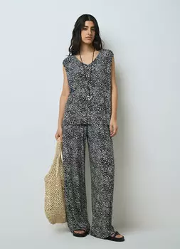 Прямые брюки из трикотажа, Серый