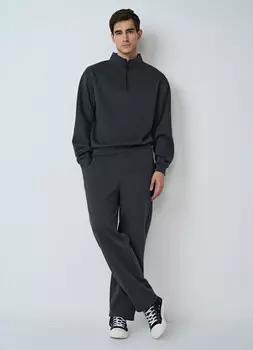 Прямые брюки из трикотажа, Серый