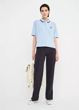 Прямые брюки с разрезами, Серый