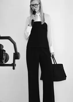 Прямые брюки со стрелками, Черный