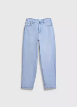 Прямые джинсы с высокой посадкой, Голубой