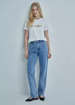 Прямые джинсы, Синий