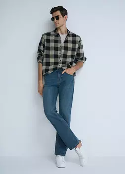 Прямые джинсы, Синий