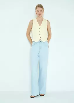 Прямые джинсы со средней посадкой, Голубой