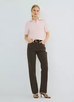 Прямые джинсы со средней посадкой, Коричневый