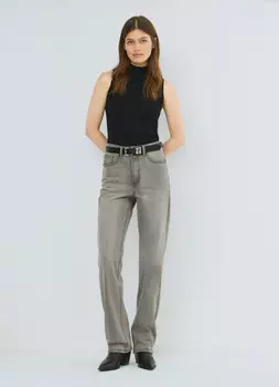 Прямые джинсы со средней посадкой, Серый