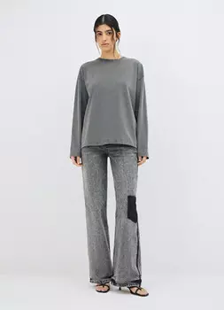 Прямые джинсы со средней посадкой, Серый