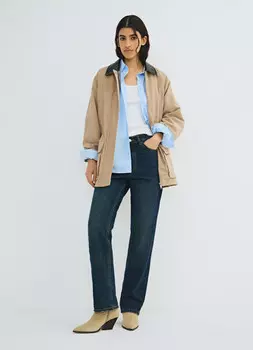 Прямые джинсы со средней посадкой, Синий