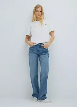 Прямые джинсы со средней посадкой, Синий