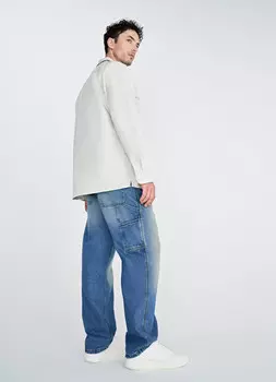 Прямые джинсы в стиле Workwear, Синий