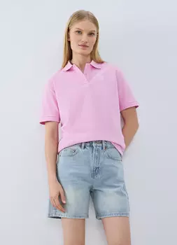 Прямые шорты со средней посадкой, Голубой