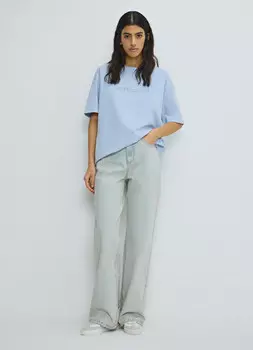 Прямые свободные джинсы, Синий