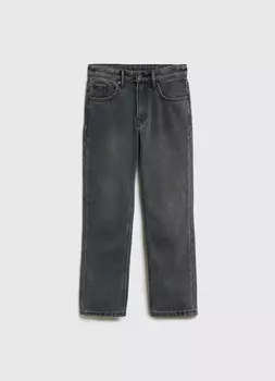 Прямые утеплённые джинсы для мальчиков, Серый