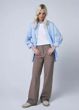 Прямые вельветовые брюки, Бежевый