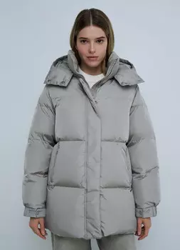 Пуховик с утеплителем из натурального пуха, Бежевый