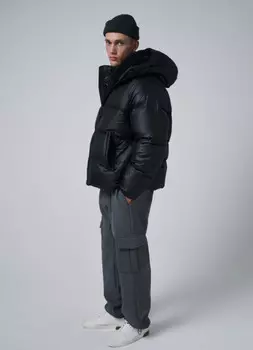 Пуховик с утеплителем из натурального пуха, Черный