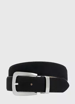 Ремень с металлической шлёвкой, Черный