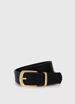 Ремень с металлической шлёвкой, Черный