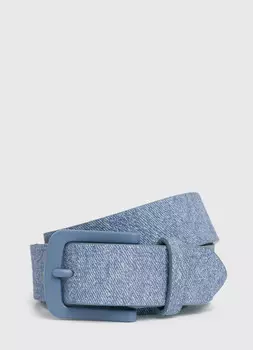 Ремень с тиснением под деним, Синий