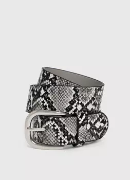 Ремень с тиснением под рептилию, Серый