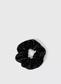 Резинка для волос со стразами, Черный