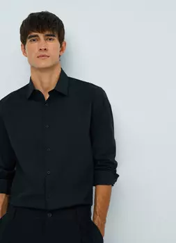 Рубашка из эластичной ткани, Черный