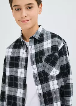 Рубашка из фланели для мальчиков, Черный
