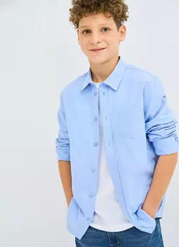 Рубашка из хлопка для мальчиков, Голубой